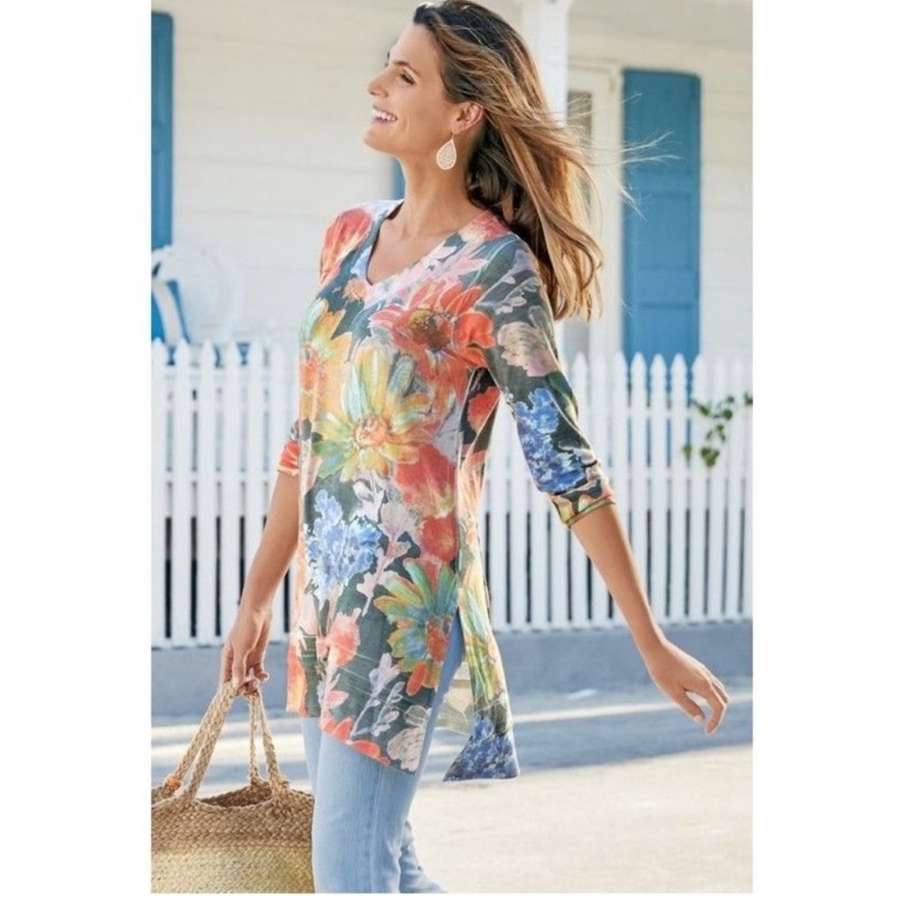 Soft Surroundings Wildflower Tunic Top